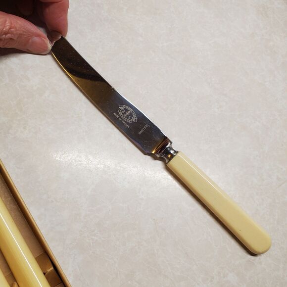 Jernbolaget Eskilstuna Beige Handle Rostfri Dessert Knives Set Of Six (6) - Picture 3 of 12